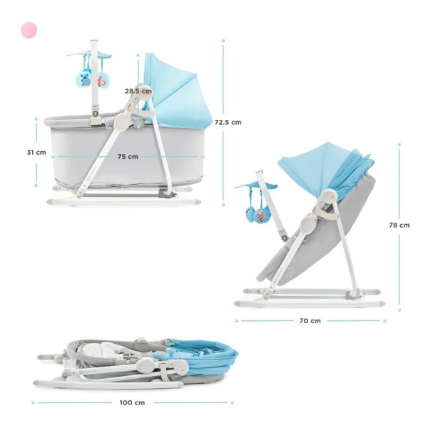 Transat balancelle 5 en 1 Kinderkraft Unimo up Bleu