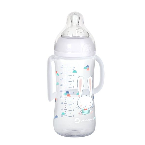 Biberon Emotion Blanc avec poignées - 270ml - 6/24m