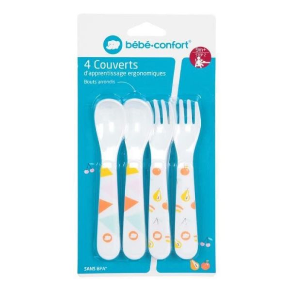 Couverts d'apprentissage ergonomiques - 9m+
