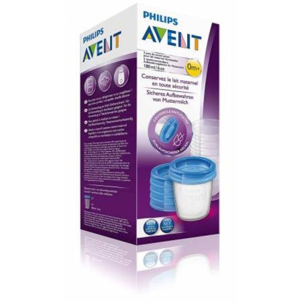 AVENT SET POTS DE CONSERVATION POUR LAIT MATERNEL 180ML 618/10