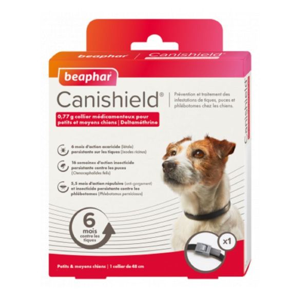 Canishield, collier médicamenteux pour petits et moyens chiens - 48 cm