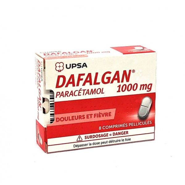 Dafalgan 1000 mg, 8 comprimés pelliculés