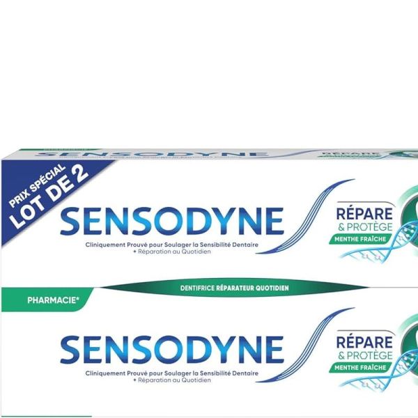 Dentifrice Répare Et Protège Menthe Fraîche 2 x 75ml