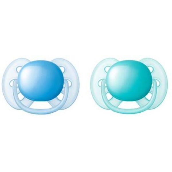 2 Sucettes ultra soft boy 0-6 m