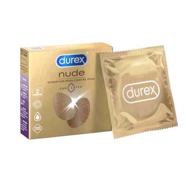Durex Nude Sans Latex - 2 préservatifs