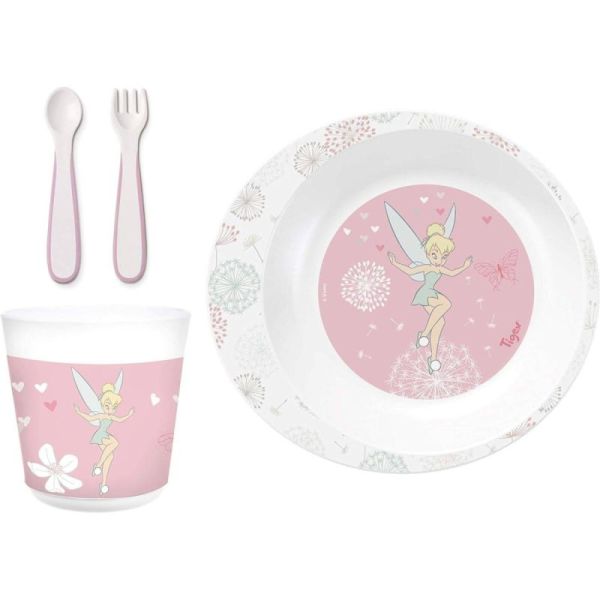 Coffret Vaisselle Micro-Ondes Fée Clochette Blanc 6 mois et plus