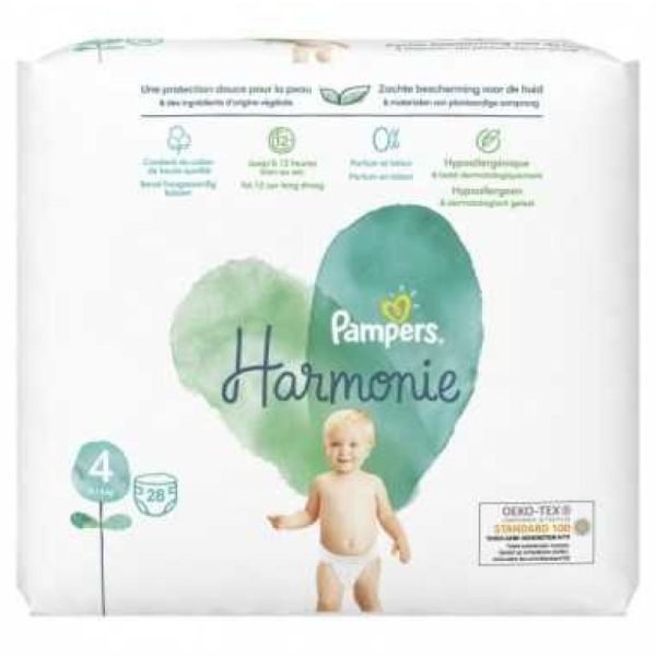 PAMPERS Harmonie Taille 4 (9-14 kg) 28 couches