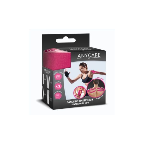 Bande de Kinésiologie Rose Waterproof 5m x 5cm