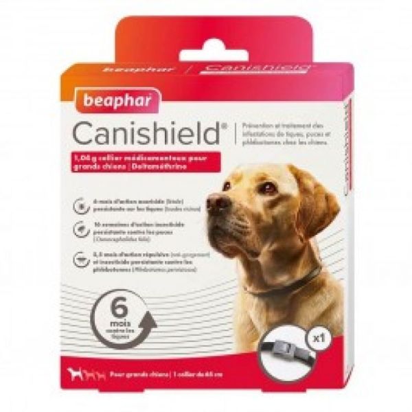 BEAPHAR CANISHIELD COLLIER GRAND CHIEN CONTRE LES PUCES, TIQUES ET MOUSTIQUES 65 CM