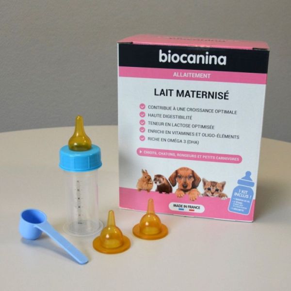 Lait maternisé Biocanina en poudre avec biberon - Chaton et chiot