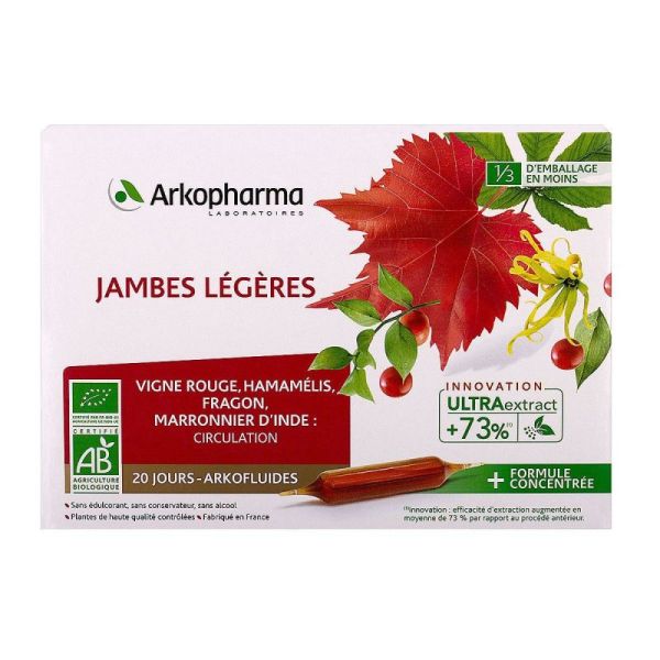 Arkofluides bio jambes légères 20 ampoules nouveau code