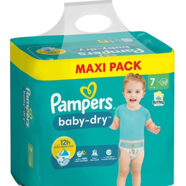 Pampers baby-dry Taille 7 / pack de 70 couches