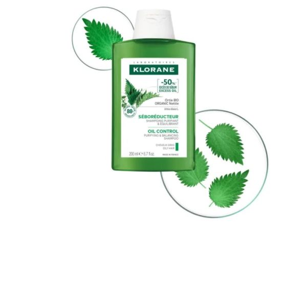 Klorane shampoing séboréducteur pour cheveux gras 200 ml