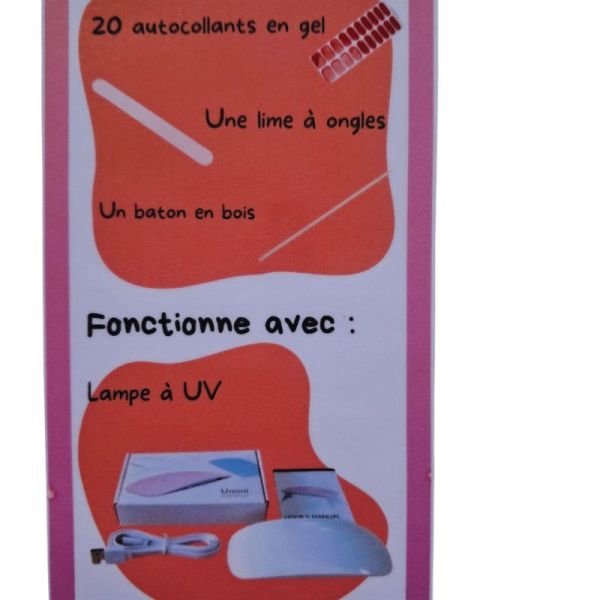 Ongle en Gel autocollants semi dur NG200165 Noir