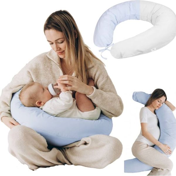 Coussin d'allaitement et de maternité MIGNON coloris bleu