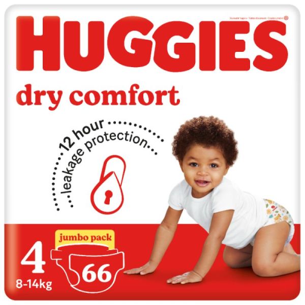 Huggies Dry Confort Jumbo pack T4 ,8/14kg 66 Couches