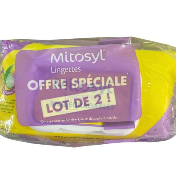 Lingettes Mitosyl lot de 2 paquets de 72 lingettes