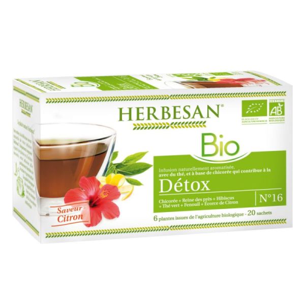 Herbesan Infusion Bio Chicorée Détox, 20 sachets