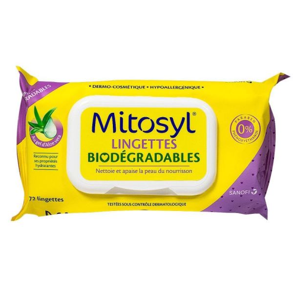72 Lingettes biodégradables aloé vera