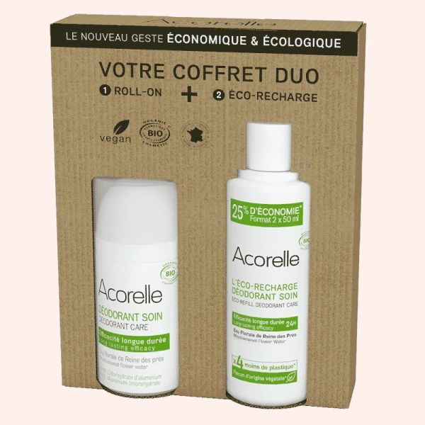 Coffret Recharge + Déodorant Roll-on Efficacité Longue Durée - reine des prés