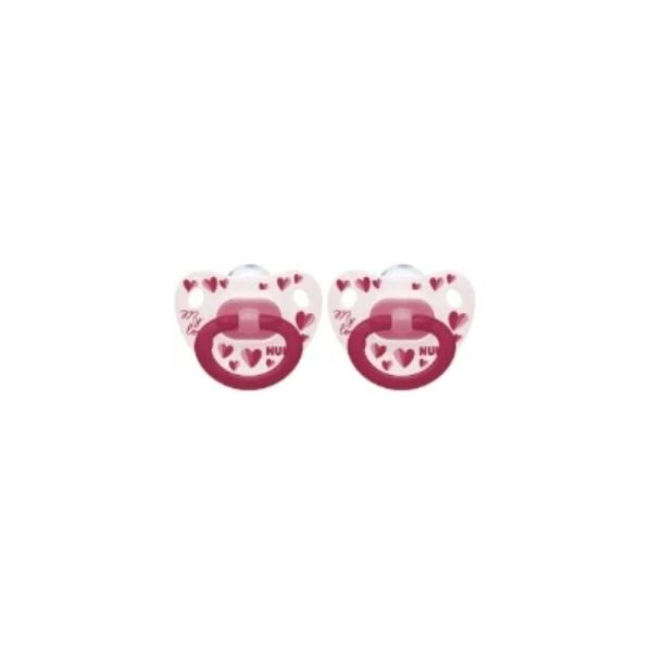2 Sucettes physio rose ou bleu silicone 0-6 mois