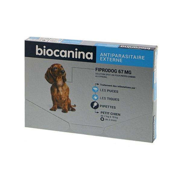 Biocanina Fiprodog pour chien de 2 à 10kg,3 pipettes