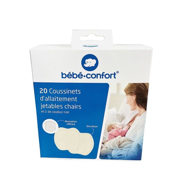 Coussinets d'allaitement jetables - 20 Chairs et 2 Noirs