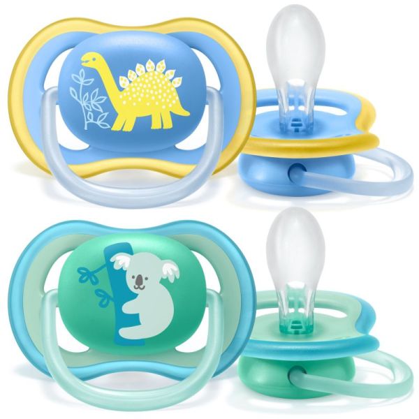 Lot de 2 sucettes ultra air koala/dinosaure 18 mois+