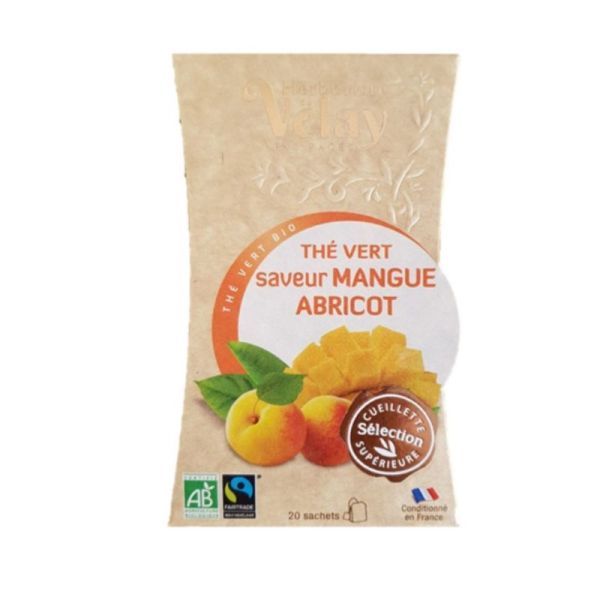 Pagès Bio Thé Vert Mangue Abricot, 20 sachets