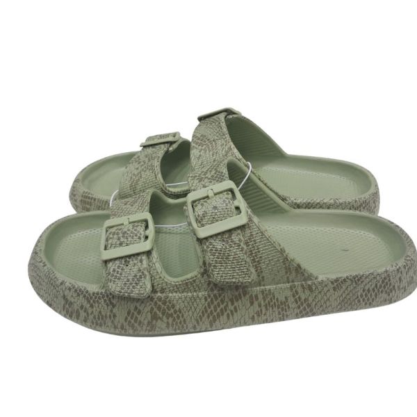 Mules de plage Serpent Verte