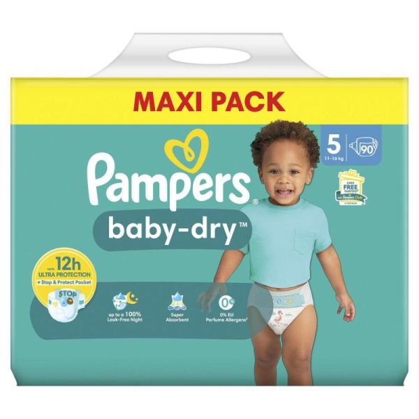 Pampers baby-dry Taille 5 / pack de 90 couches