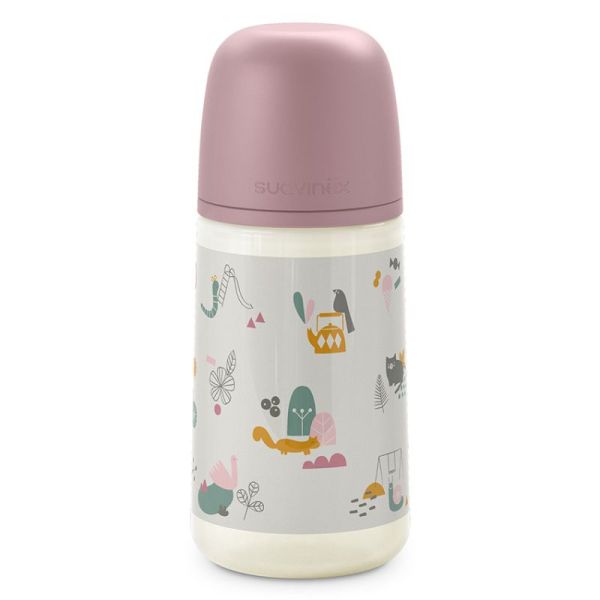 Biberon Tétine Symétrique SX Pro Walk In The Park Rose - 270 ml