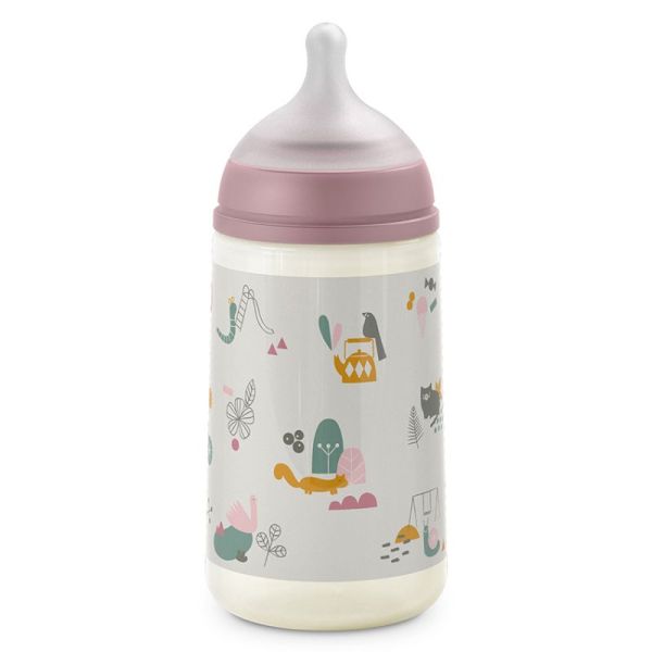 Biberon Tétine Symétrique SX Pro Walk In The Park Rose - 270 ml