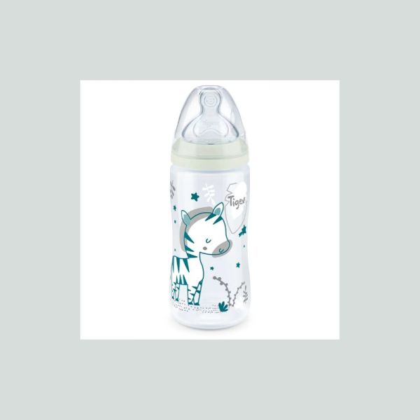 Biberon TRANSITION+ 300ml Nuit phosphorescent Zèbre 0-6mois