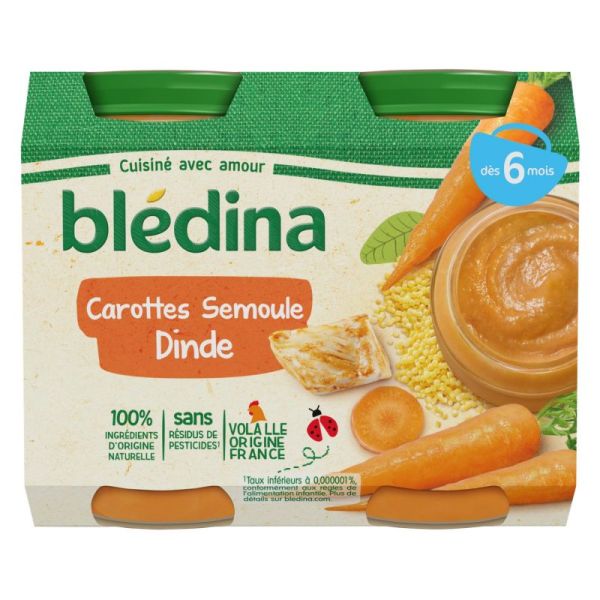 Petits Pots Bebe Des 6 Mois Carottes Semoule Dinde 2x0g Petits Pots Bebe Des 6 Mois Carottes Semoule Dinde 2x0g