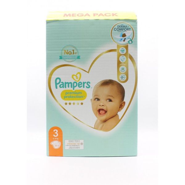 Couches Bébé Premium Protection Taille 3 6kg-10kg PAMPERS : Le