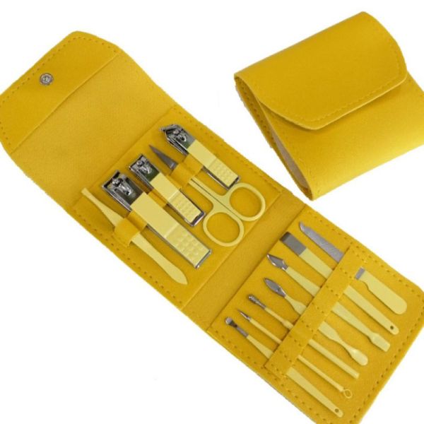 Kit manucure 12 pièces jaune