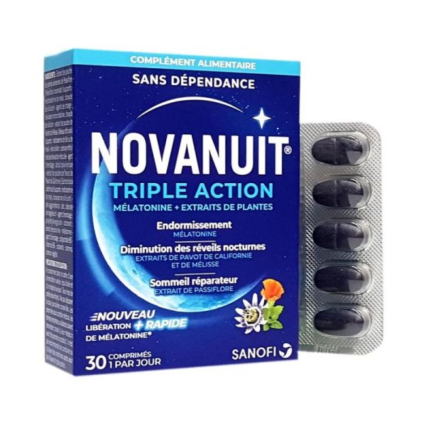 Novanuit triple action , boite de 30 comprimés