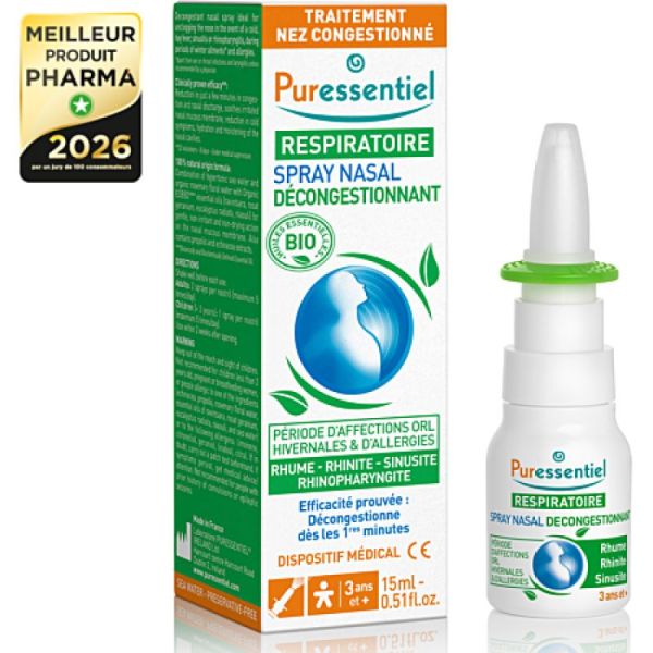Spray nasal décongestionnant aux huiles essentielles bio 15 ml