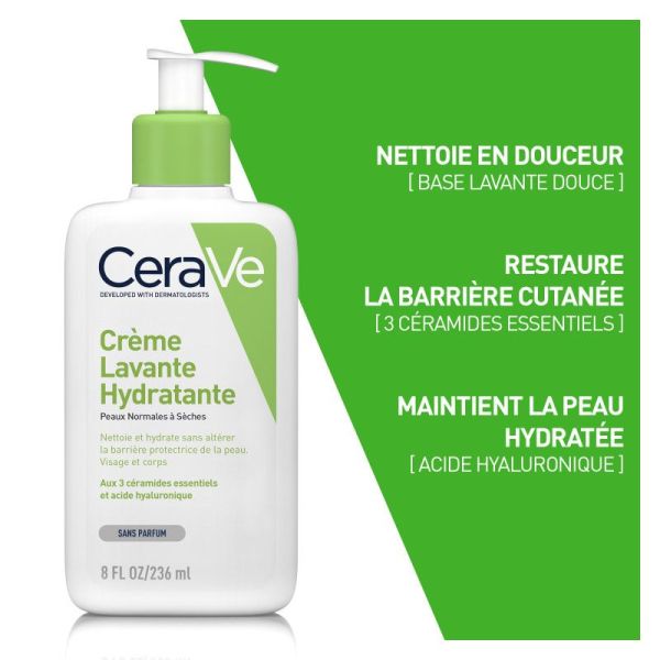 Crème Lavante Hydratante - Peaux Normales à Sèches 236ml